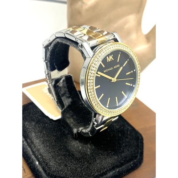 Michael Kors Womens Watch MKO1049 Quartz Blue Dial Two Tone Stainless Steel 38mm main image 12